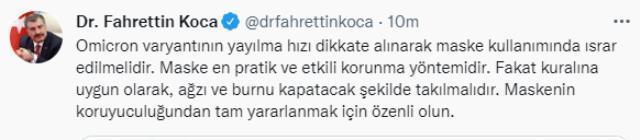 Son Dakika: Türkiye'de 21 Ocak günü koronavirüs nedeniyle 181 kişi vefat etti, 72 bin 555 yeni vaka tespit edildi