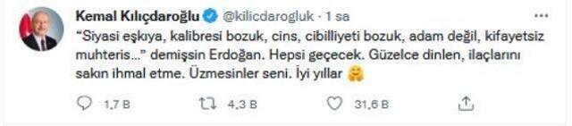 Kılıdaroğlu'ndan Cumhurbaşkanı Erdoğan'ın 'Cibilliyeti bozuk' sözlerine yanıt