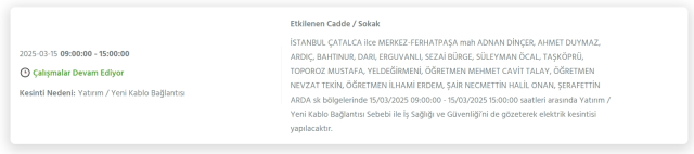 İstanbul ÇATALCA su kesintisi! 15 Mart İSKİ Çatalca su kesintisi ne zaman bitecek, sular ne zaman gelecek?