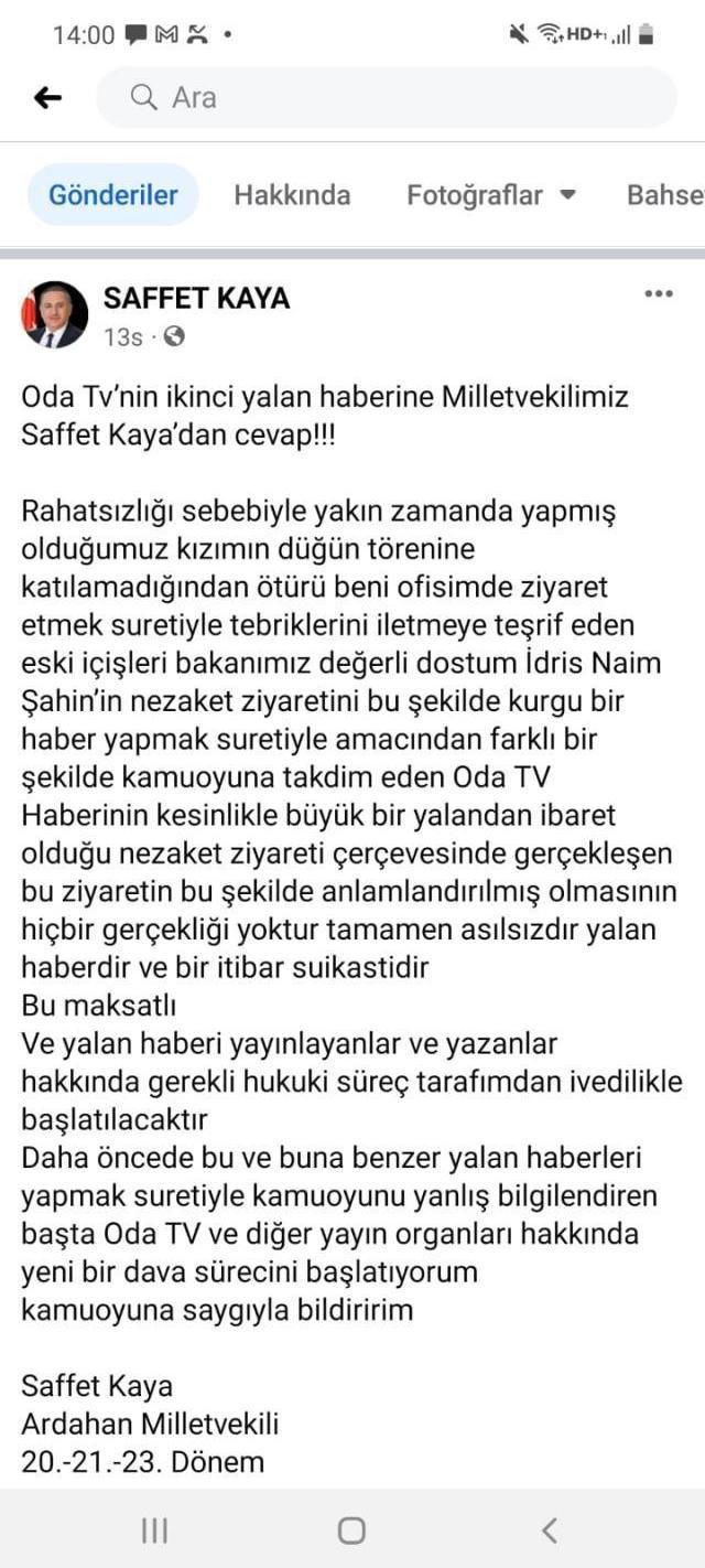İdris Naim Şahin cephesinden 'Babacan ve Davutoğlu'ndan sonra parti kuruyor' iddiasına cevap