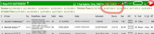 Işın Karaca'nın yetiştiriciliğini yaptığı Mucize Kız isimli at, Gazi Koşusu'nda 2. oldu