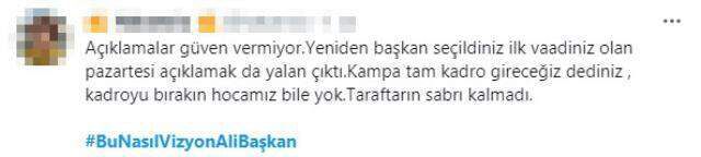 'Bu nasıl vizyon Ali Başkan' etiketi altında organize olan Fenerbahçeliler, Ali Koç'a karşı kazan kaldırdı