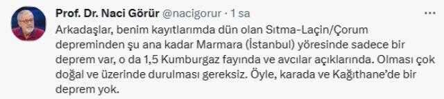 Prof. Naci Görür'ün 'Kağıthane'de deprem yaşanmadı' paylaşımı kafaları karıştırdı