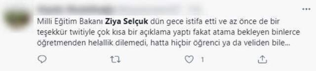 Ziya Selçuk'un Milli Eğitim Bakanlığı görevinden istifa etmesi sosyal medyada gündem oldu