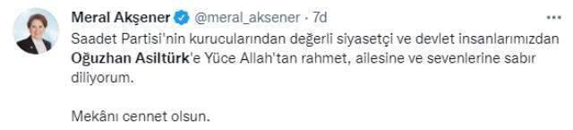 Oğuzhan Asiltürk vefat etti, siyasi isimlerden taziye mesajı yağdı! İlk paylaşım Temel Karamollaoğlu'ndan geldi