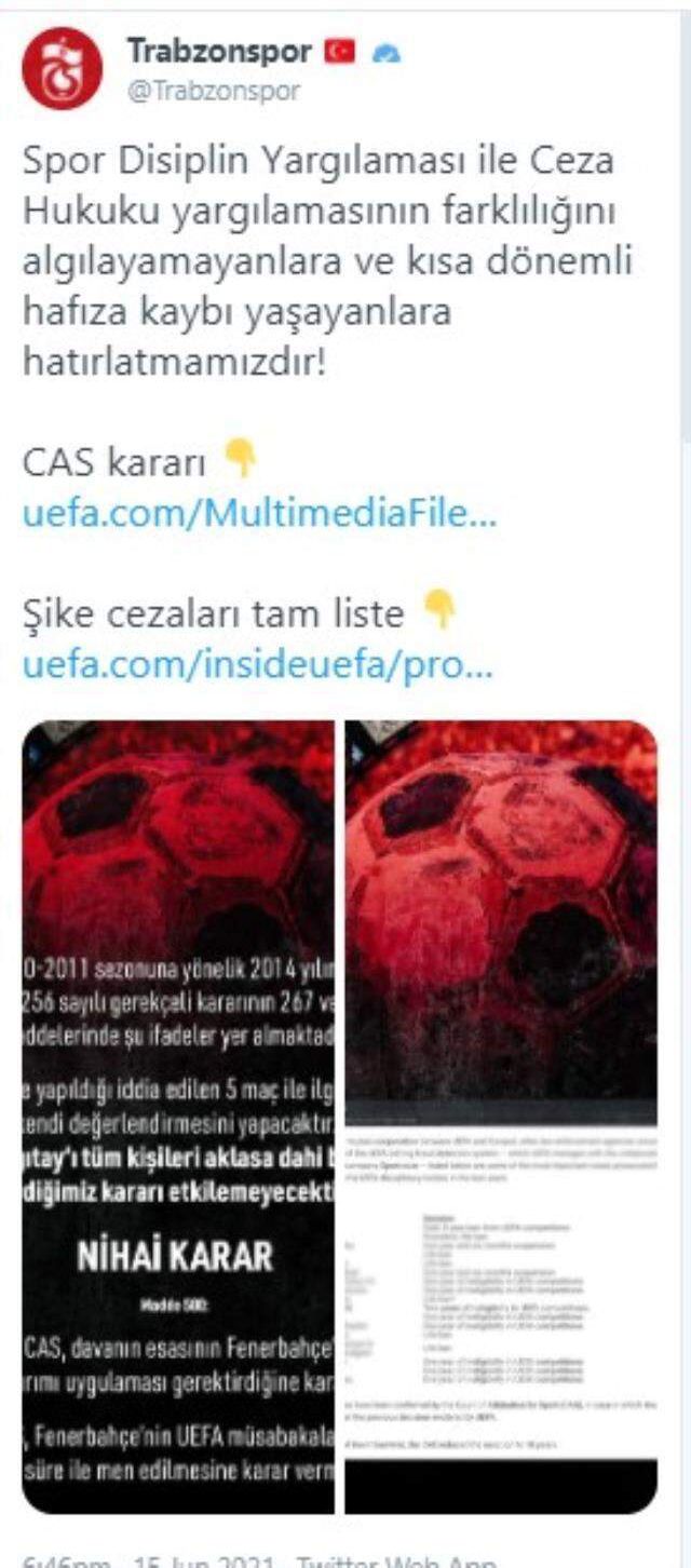 Trabzonspor'dan Fenerbahçe'ye olay gönderme: Hafıza kaybı yaşayanlara hatırlatma yapalım