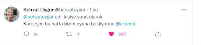 Galatasaray taraftarlığıyla bilinen usta tiyatrocu Behzay Uygur'dan, ünlü spiker Ertem Şener'e olay gönderme