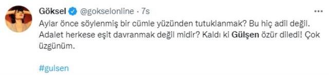 Ünlü isimler, Gülşen'in tutuklanmasına tepki gösterdi