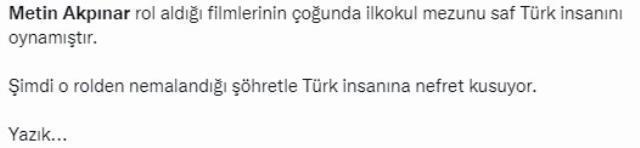 Metin Akpınar: Bugün Türkiye cahil bir ülkedir