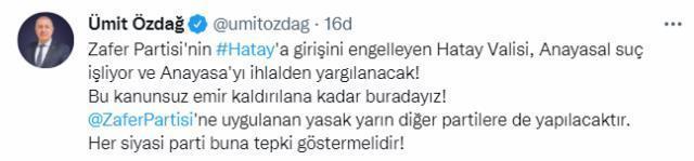 Hatay'a girişi engellenen Özdağ, tüm partilere yasağa tepki gösterme çağrısı yaptı! İlk yanıt Muharrem İnce'den geldi