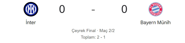 Inter Bayern Münih maçı kaç kaç, bitti mi? MAÇ SONUCU! Inter Bayern Münih golleri kim attı, canlı maç anlatımı!