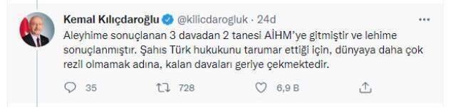 Kılıçdaroğlu'ndan Cumhurbaşkanı Erdoğan'a çağrı: O davaları geri çekme, sonuna kadar götür