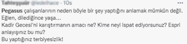 Pegasus çalışanları olduğu iddia edilen grup alkol masasına Kadir Gecesi'ne dil uzattı! Tepki yağıyor