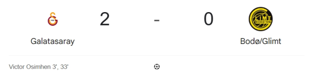 Galatasaray Bodo Glimt maçı kaç kaç, bitti mi? MAÇ SONUCU! Galatasaray Bodo Glimt golleri kim attı, canlı maç anlatımı!