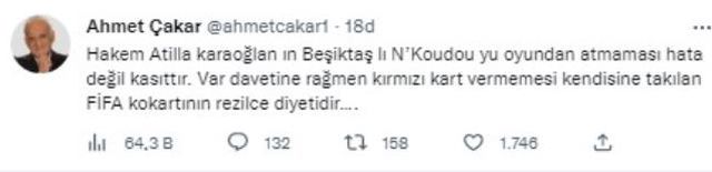 Beşiktaşlı N'Koudou rakibe kafa attı! Hakemin kararına tepki yağıyor