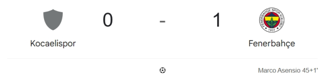 Kocaelispor Fenerbahçe maçı kaç kaç? MAÇ SONUCU! Kocaelispor Fenerbahçe golleri kim attı, canlı maç anlatımı!