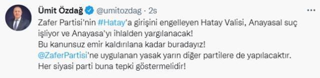 CHP'den mayın döşemeye gittiği Hatay'a sokulmayan Özdağ'a destek: Bu rezalet kabul edilemez
