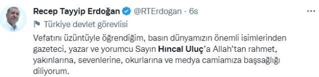 Hıncal Uluç'un vefatı sonrası spor ve siyaset dünyasından peş peşe taziye mesajları
