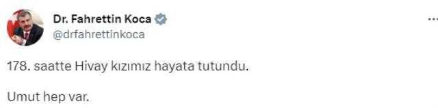 178 saat sonra enkazdan çıkarılan minik Hivay