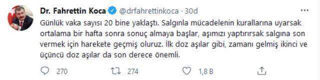 Bakan Koca, 20 bine yaklaşan vaka sayılarına dikkati çekip aşı çağrısı yaptı: Bir haftada sonuç alırız