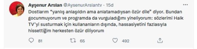 Ayşenur Arslan tepki çeken Türk Mukavemet Teşkilatı sözleri için özür diledi
