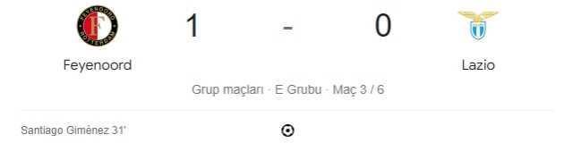 Feyenoord - Lazio maçı kaç kaç, bitti mi? MAÇ SKORU! Feyenoord - Lazio maçı kaç kaç, canlı maç skoru! Canlı maç anlatımı!