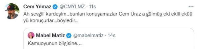 Ödül töreninde sahneye çıkarılmayan Mabel Matiz'e Cem Yılmaz ve Hazal Kaya'dan destek