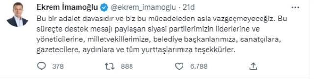 İmamoğlu'ndan dava sonrası ilk açıklama