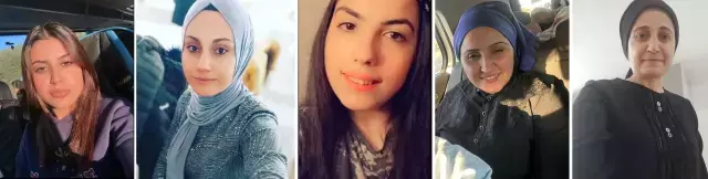 Faciada hayatını kaybedenler, sırasıyla: Havin Ergin (17), Ruken Çağur (31), Dilek Bağ (24), Evin Aslan (36) ve kardeşi Birgül Sarsılmaz (44)