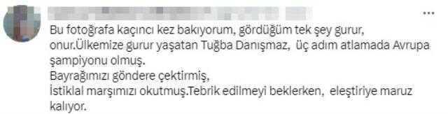 Avrupa Şampiyonu Tuğba Danışmaz'ın fotoğrafını blurlayarak paylaşan isme tepki yağıyor!