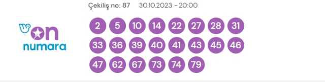 30 Ekim 2023 On Numara çekiliş sonuçları açıklandı! On Numara sonuçları saat kaçta? On Numara CANLI izle! Bugün kazanan numaralar neler?