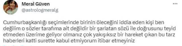 Astrolog Meral 2023 seçim kehaneti ne? Astrolog Meral kimin öleceğini iddia etti?