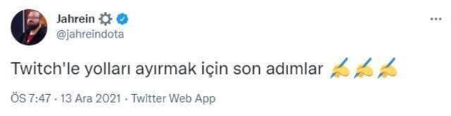 Twitch'te yaşanan skandallar sonrası Jahrein, Twitch'i ile yollarını ayıracağını duyurdu