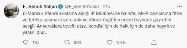 Bahçeli'nin ardından Yavaş'a yönelik bir tehdit de yardımcısından: İkazlarımızı dikkate almalı, almazsa kendisi bilir