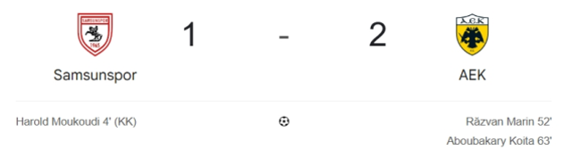 Samsunspor AEK maç özeti ve golleri! (ÖZET) Samsunspor AEK kaç kaç bitti, golleri kim attı?