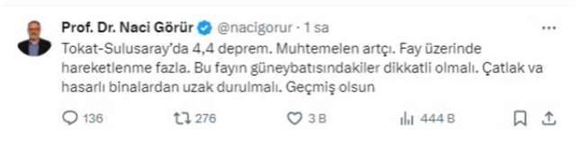 Naci Görür deprem uyarısı! Tokat depremi İstanbul depremini tetikler mi?