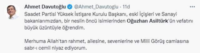 Oğuzhan Asiltürk vefat etti, siyasi isimlerden taziye mesajı yağdı! İlk paylaşım Temel Karamollaoğlu'ndan geldi