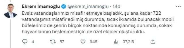 Kar ve fırtına beklenen İstanbul'da bir uyarı da İmamoğlu'ndan geldi