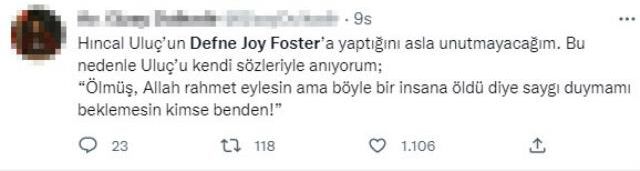 Sözleri bir döneme damga vurmuştu! Hıncal Uluç'un ölümünün ardından Defne Joy Foster, Twitter'da gündem oldu