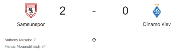 Samsunspor Dinamo Kiev maçı kaç kaç, bitti mi? MAÇ SONUCU! Samsunspor Dinamo Kiev golleri kim attı, canlı maç anlatımı!