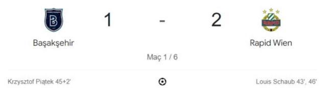 Başakşehir Rapid Wien maçı kaç kaç, bitti mi? MAÇ SONUCU! Başakşehir Rapid Wien golleri kim attı, canlı maç anlatımı!