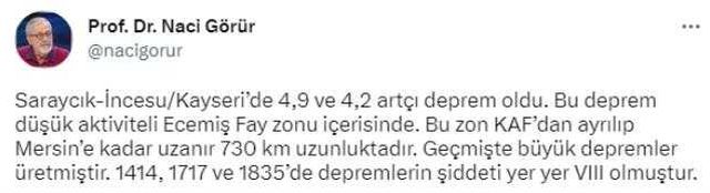 Bugünkü sarsıntıların ardından Naci Görür 5 ili uyardı: Depremler olabilir