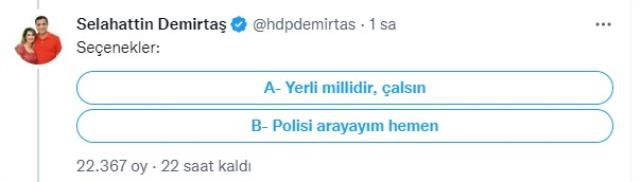Selahattin Demirtaş'tan 4 soruluk anket