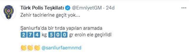 Şanlıurfa'da 20 milyon lira değerinde 275 kilogram eroin ele geçirildi