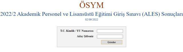 ALES sonuçları sorgulama ekranı! 2022 ALES sınav sonuçları nasıl öğrenilir?