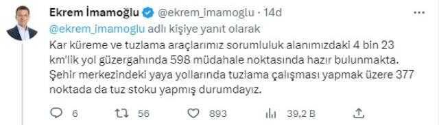 Kar ve fırtına beklenen İstanbul'da bir uyarı da İmamoğlu'ndan geldi