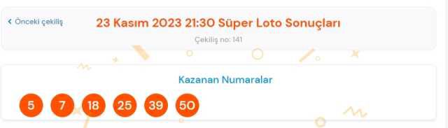 Süper Loto sonuçları açıklandı! 23 Kasım Süper Loto kazanan numaralar neler? Süper Loto sonuçlarına ne zaman, nereden bakılır?