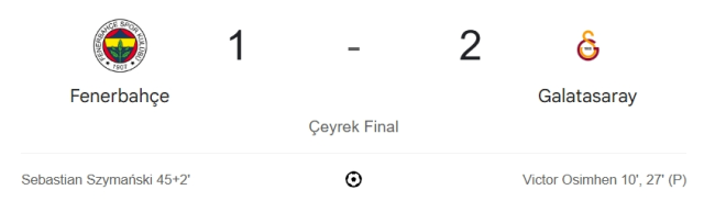 Fenerbahçe Galatasaray maçı kaç kaç, bitti mi? MAÇ SONUCU! Fenerbahçe Galatasaray golleri kim attı, canlı maç anlatımı!