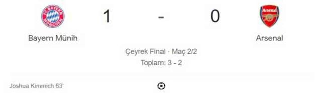 Bayern Münih Arsenal maç özeti ve golleri izle! (VİDEO) B.Münih Arsenal maçı özeti! Golleri kim attı, maç kaç kaç bitti?