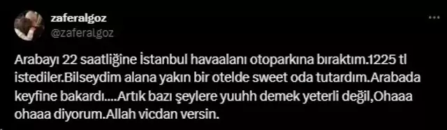 Zafer Algöz ödediği otopark ücretine isyan etti: Oha diyorum